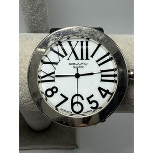 Dejuno Massive 54MM Mens Watch New Battery 11" Nylon Band White‎ Dial